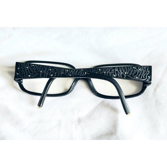 Anne Klein Eyeglass Frames Black Rectangle Rhinestone AKNY3104 57-16 130 - Picture 2 of 5